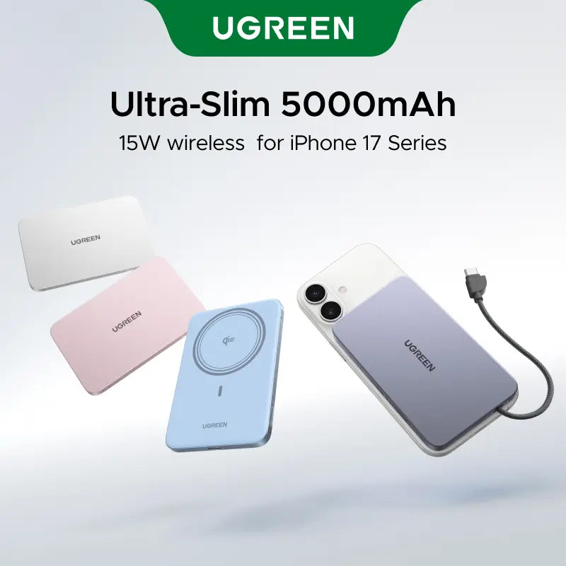 UGREEN QI2 Power Bank, 8.6Mm Ultra-Slim 5000Mah Magnetic Battery, 20W PD Fast Charging Portable Charger, Magsafe-Compatible External Battery for Iphone 17/16/15/14 Series, Grey,Dealsforyoudays