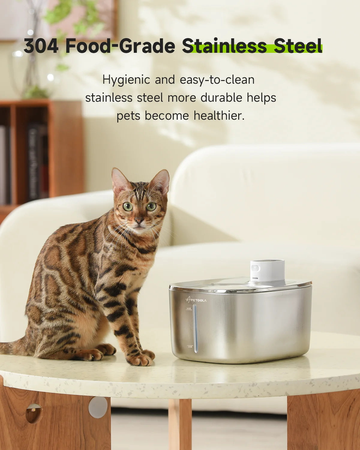 APETDOLA 4L Wireless Automatic Cat and Dog Water Fountain with Sensor Technology