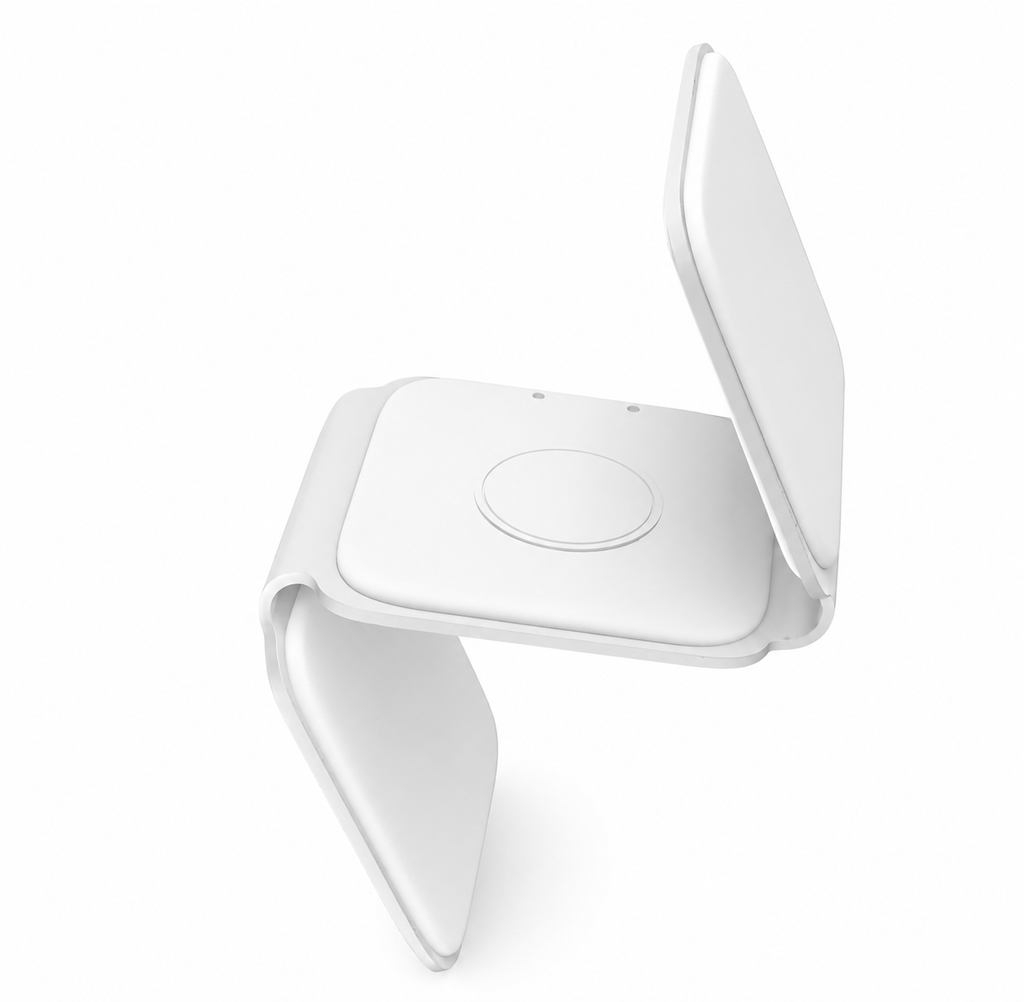 3-In-1 Foldable Magnetic Wireless Fast Charger – Travel Charging Pad Compatible with Iphone 12–16 Series, Samsung Galaxy Series, Huawei, Apple Watch, Airpods & Other Qi-Enabled Devices