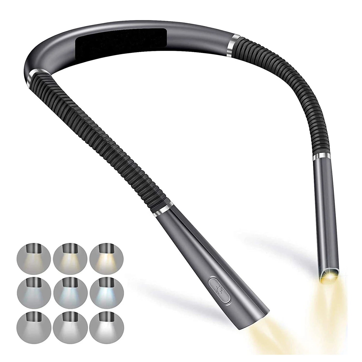 LED Neck Reading Light Flexible Book Lamp 3 Colors Brightness Adjustable Rechargeable for Reading Knitting Repairing Lighting