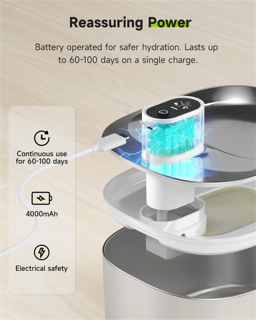 APETDOLA 4L Wireless Automatic Cat and Dog Water Fountain with Sensor Technology